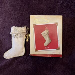 Hallmark Keepsake Tree Ornament Hanging Stocking "Mom" 2002